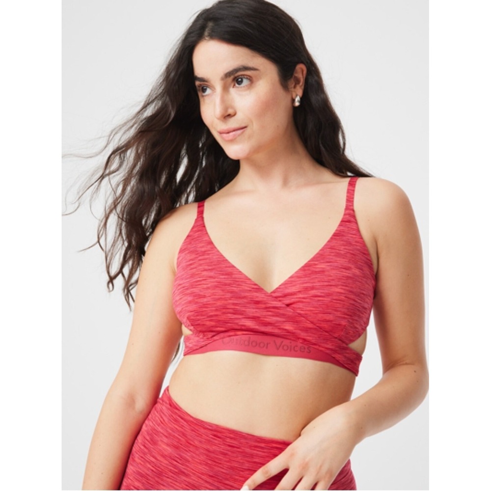 Outdoor Voices Rose Garden Flow Low Coverage Key Hole Bra Size XS $58 NEW!